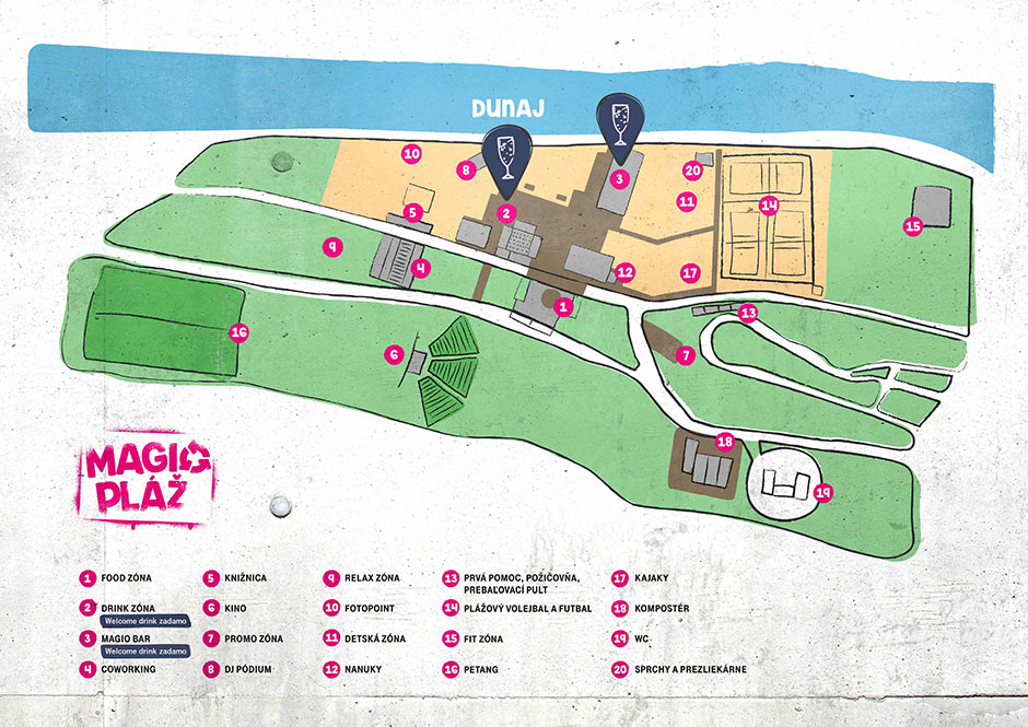 Mapa Magio pláže 2019