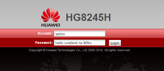 Huawei HG8245 H login