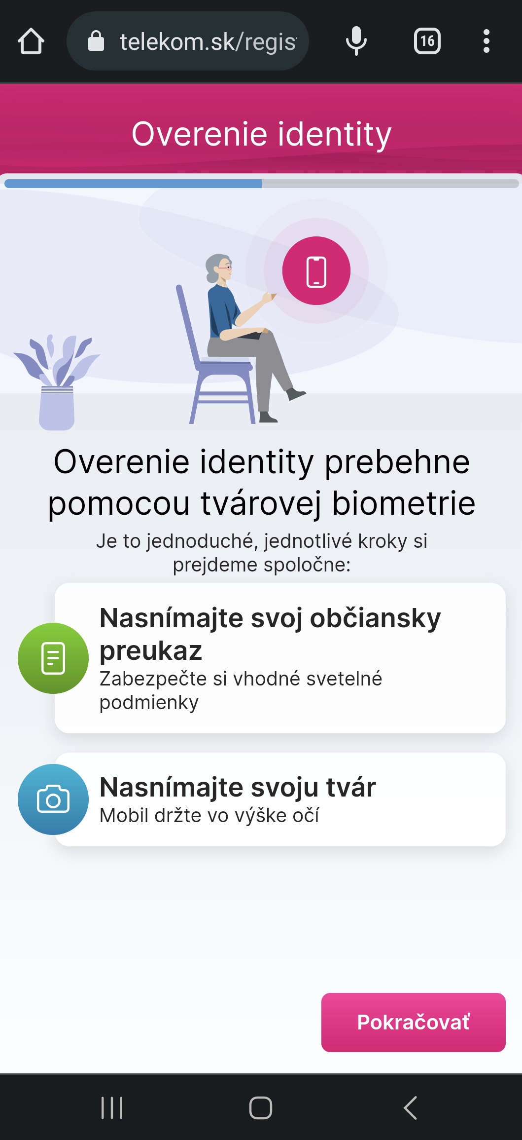 Registrácia Predplatenky biometriou