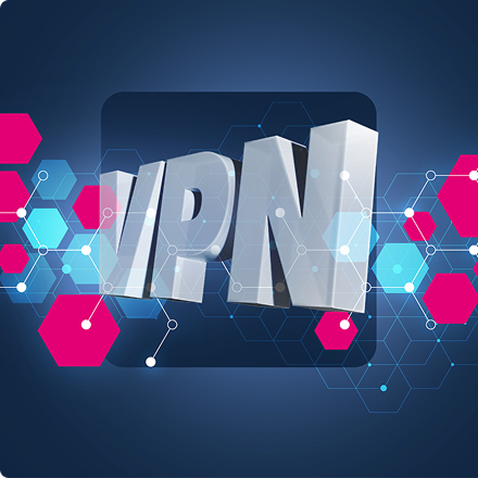 Nápis VPN na digitálnom pozadí, služba virtuálnych privátnych sietí.